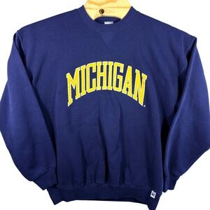 VINTAGE 90s Michigan Wolverines Mens XL Russell Athletic Sweatshirt USA Made